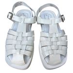 Free People Finn Fisherman Platform Sandals in White Patent Leather Size 9 Photo 3