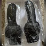 Good American Terry Kickstand Mule High Heel Women Terry Cloth Black Size 9.5 Photo 1