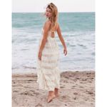 Aerie  Tie Dye Maxi Dress White Size Small Ethereal Goddess Summer Bohemian Beach Photo 10