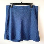 DKNY  Pinstripe Mini Skirt Size 12 Navy‎ Linen Blend Casual Career Photo 2