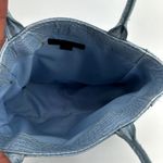 EXPRESS VTG Croc Embossed Purse Y2K 90s Leather Bag Square Clutch Tote Blue Photo 5