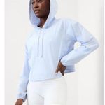 Athleta L Midday Cropped Hoodie Gossamer Blue Large Photo 0