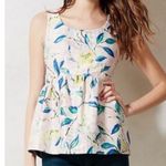 Anthropologie Anthro Leifsdottir Parrot Print Brocade Peplum Gold Pink Metallic Blouse Sz 6 Photo 8