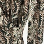 Cupcakes and Cashmere  Jasper Wrap Blouse in Brown Snake Print NWT Photo 4