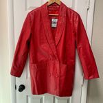 COMINT Womens single breasted red leather jacket blaser VINTAGE M Black Size M Photo 1