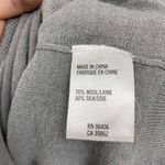 Theory  Gray Wool Silk Long Sleeve Boatneck Knit Mini Dress Photo 4