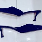 Stuart Weitzman  black fabric shoes. 3”lacquer heels. Leather insole. Size 8. Photo 2