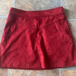 Forever 21 Women’s  Suede Burnt Orange Skirt Size Small Pockets Burgundy Mini Photo 0