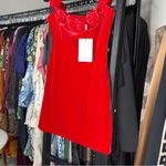 Avec Les Filles Rosette Red Off-the-Shoulder Velvet Minidress Photo 6