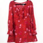 TALULAH La Maison Revolve Dahlia Mini Dress Floral Red Long Sleeve Ruffles NEW Photo 0