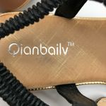 Womens Sandals Slip On Ankle strap Rhinestones Shimmer Black Size 40 US 8 Photo 5