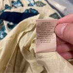 Adorable pleated strapless mini dress Alberta Ferretti flare floral cream aqua Blue Size 6 Photo 4