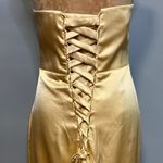 Glamorous Gold Satin Maxi Dress Size 6 Photo 11