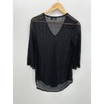 Jordan Taylor  Sheer Black Tunic Swim Cover-Up V-Neck Bell Sleeve Size S Beach Photo 1