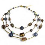 Vintage Layered Glass Beaded Necklace Multi Photo 1