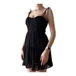 Wild Fable Women's Sleeveless black mini dress sweetheart neckline smocked​ Photo 4