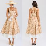 House Of CB  'Alba' Honeyflower Priint Gathered Cotton Midi Dress‎ NWOT Photo 1