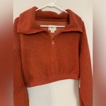 Urban Outfitters NWT BDG Teddy Pullover Quarter Zip Fleece Crop Sweatshirt Brown Teddy Soft S M L Photo 3