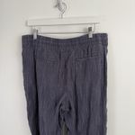 Athleta  Retreat Linen Ankle Pant High Rise Blue Coastal Travel Womens Medium Photo 4