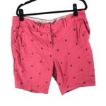 Cambridge Dry Goods Womens Pink Anchor Print Shorts Cotton Stretch Size 14W Photo 0