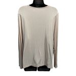 Chico's  Blush Pink Crochet Long Sleeve Blouse Size 2 (12/14) Scoop Neck‎ Photo 3