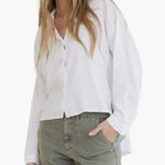 Bella Dahl High-low Hem Button-up Tencel Shirt In White Size S Photo 3
