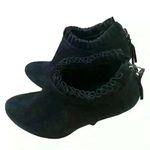 ALDO  Woman’s Black Suede Lacovone Ruffle Boots/Booties Photo 0