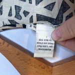 Susan Bristol Bold Black Tan Abstract Geo Print Linen Blend Tank Blouse Size LRG Photo 4