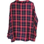 ZARA Red Navy Plaid Tunic Shirt Long Sleeve Button Up Trafaluc Collection Photo 2