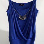 Vintage‎ Y2K 90s B Wear Womens Y2K Wrap Top Size S Blue Romantic Sexy Holiday Photo 0