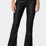 Edikted  Faux Leather Flare Jeans Black Photo 0