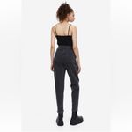 H&M ❤️16 NWT  Mom Jeans High Waist Ankle Comfort Stretch wide leg 2 Goth Black Photo 2