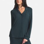 SKIMS Sleep Long Pajama Button Down Top – Spruce Green (Size L) NEW 🌿✨ Photo 1