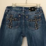 Miss Me jeans low/mid rise bootcut flare curvy fit stretchy distressed ripped cross embellished rhinestone-Size 31 Photo 1
