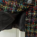 Damee Multicolor Rainbow Tweed Peplum Jacket Bell Sleeves Size Extra Large (XL) Black Photo 7