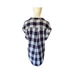 Jachs Girlfriend Large Short Sleeve Button Down Top Blue White Red Plaid EUC Photo 3