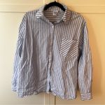 Princess Polly  Women’s Laverne Stripe Long Sleeve Button Down Shirt White Size 6 Photo 3