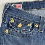 True Religion Raegan Low Rise Bell Bottom Flare Gold Back Patch Jeans Size 32 Photo 6