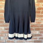 Vineyard Vines 100% Merino Wool Sweater Dress Cowl Neck Women’s Large Navy White Photo 2