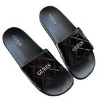 Guess  Diamond Pool Slides in Black Photo 0