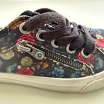 Blowfish Malibu Floral Print Zip Lace Up Sneakers Sz 7‎ Distressed Rugged Skater Black Photo 9