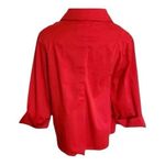 Live a Little  Women Red Stretch Jacket Plus Size1X Snap 3/4-Sleeve Pockets Photo 2