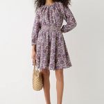 J.Crew Palermo Smocked Waist Mini Dress in Floral Bouquet Linen Sail Blue NEW Photo 8