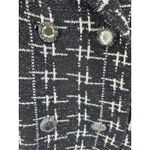ZARA  Women's Black White Plaid Textured Knit Blazer Jacket Size Large Photo 2