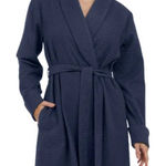 Lands' End NWT  Women’s Waffle Robe Navy Blue Size M Spa knee length Photo 0