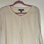 Karen Scott  Cream Long Sleeve Shirt 3/4 buttons Photo 2