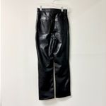 Abercrombie & Fitch NWT  Vegan Leather 90's Straight High Rise Pants Black 26s Photo 5