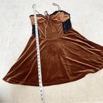 Urban Outfitters  Women's Brown Velvet Black Lace Faith slip Dress Size Large Photo 6