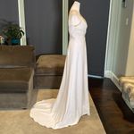 Women’s White Wedding Dress Leg Slit Silver Beading Corset Back Size 2 NEW White Photo 4