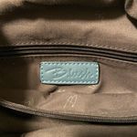 Blush NWOT | blue brown lined metallic jeweled medium sized tote shoulder bag Photo 5